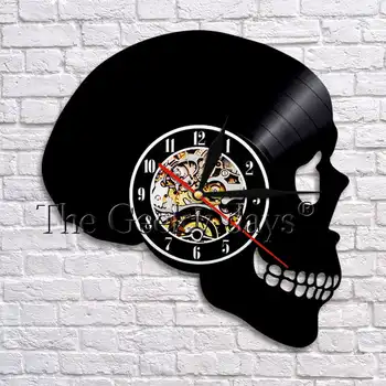 Personality Skull Head Art Decorative 3D Wall Clock Vinyl Record LED Nightlight Time Clock With Color Changing Wall Light
Personality Skull Head Art Decorative 3D Wall Clock Vinyl Record LED Nightlight Time Clock With Color Changing Wall Light