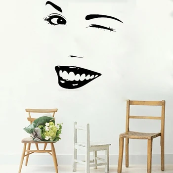 Women Smile Face Eyelashes Eye Wall Stickers For Living Room Interior Wall Decor Sofa Background Beauty Salon Murals Vinyl LC469
Women Smile Face Eyelashes Eye Wall Stickers For Living Room Interior Wall Decor Sofa Background Beauty Salon Murals Vinyl LC469