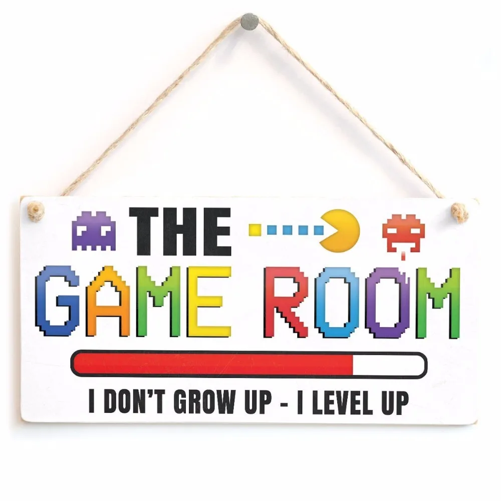 Meijiafei THE GAME ROOM I DON'T GROW UP - I LEVEL UP - Gaming Room Sign Great Small Gift Idea For Gamers 10" X 5"
Meijiafei THE GAME ROOM I DON'T GROW UP - I LEVEL UP - Gaming Room Sign Great Small Gift Idea For Gamers 10" X 5"