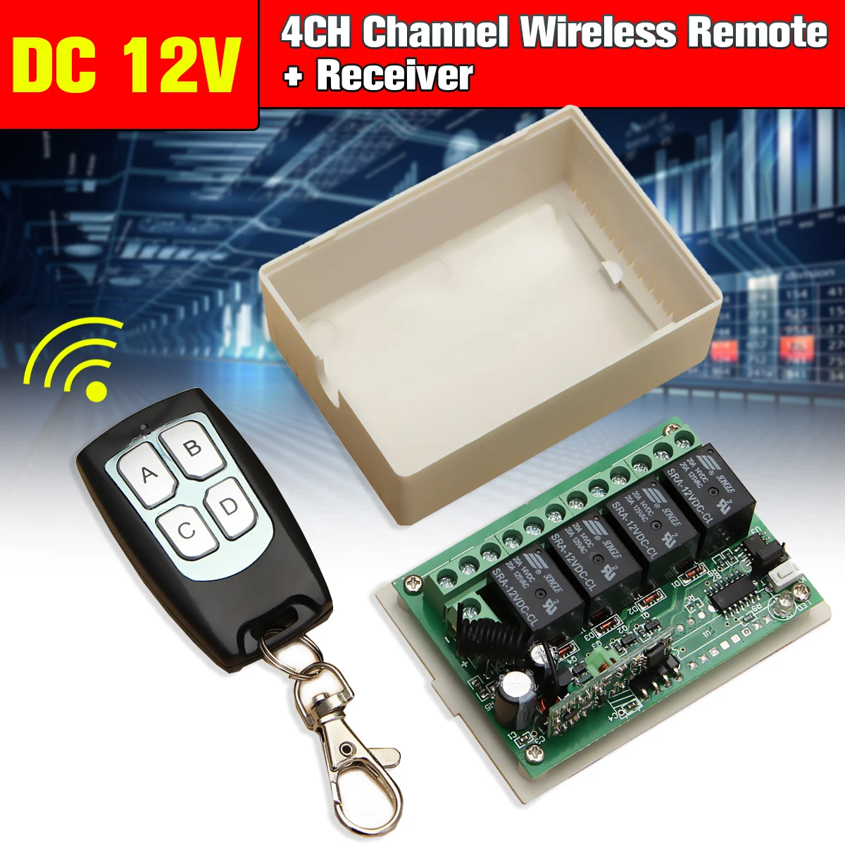 DC 12V 4CH 433MHz Small Channel Wireless Remote Control Controller Radio Switch 200m Transmitter + Receiver Interlock Self-lock
DC 12V 4CH 433MHz Small Channel Wireless Remote Control Controller Radio Switch 200m Transmitter + Receiver Interlock Self-lock