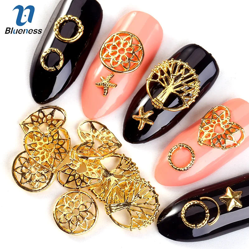 Blueness 20Pcs/Lot Gold Nails Art Decorations Flowers Tree Design Rhinestones For Nails Manicure Adhesives UV Gel Metal Copper
Blueness 20Pcs/Lot Gold Nails Art Decorations Flowers Tree Design Rhinestones For Nails Manicure Adhesives UV Gel Metal Copper