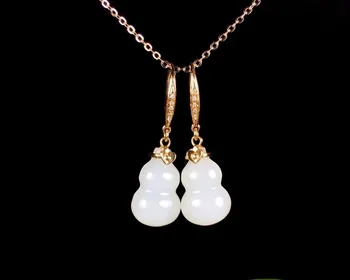 18K gold and white jade gourd earrings with heavy gold and natural diamonds hdr30#
18K gold and white jade gourd earrings with heavy gold and natural diamonds hdr30#