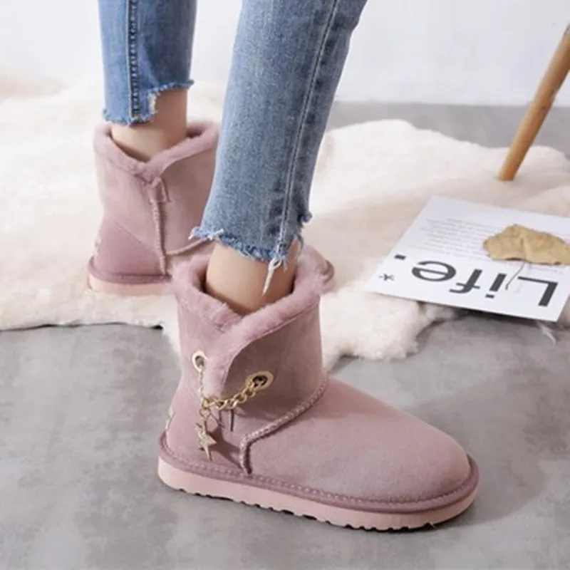 2019 Fashion Two Bows Real Sheepskin Women's Winter Woman Snow Boots Mid Calf Genuine Sheepskin Women Boots Women Shoes
2019 Fashion Two Bows Real Sheepskin Women's Winter Woman Snow Boots Mid Calf Genuine Sheepskin Women Boots Women Shoes
