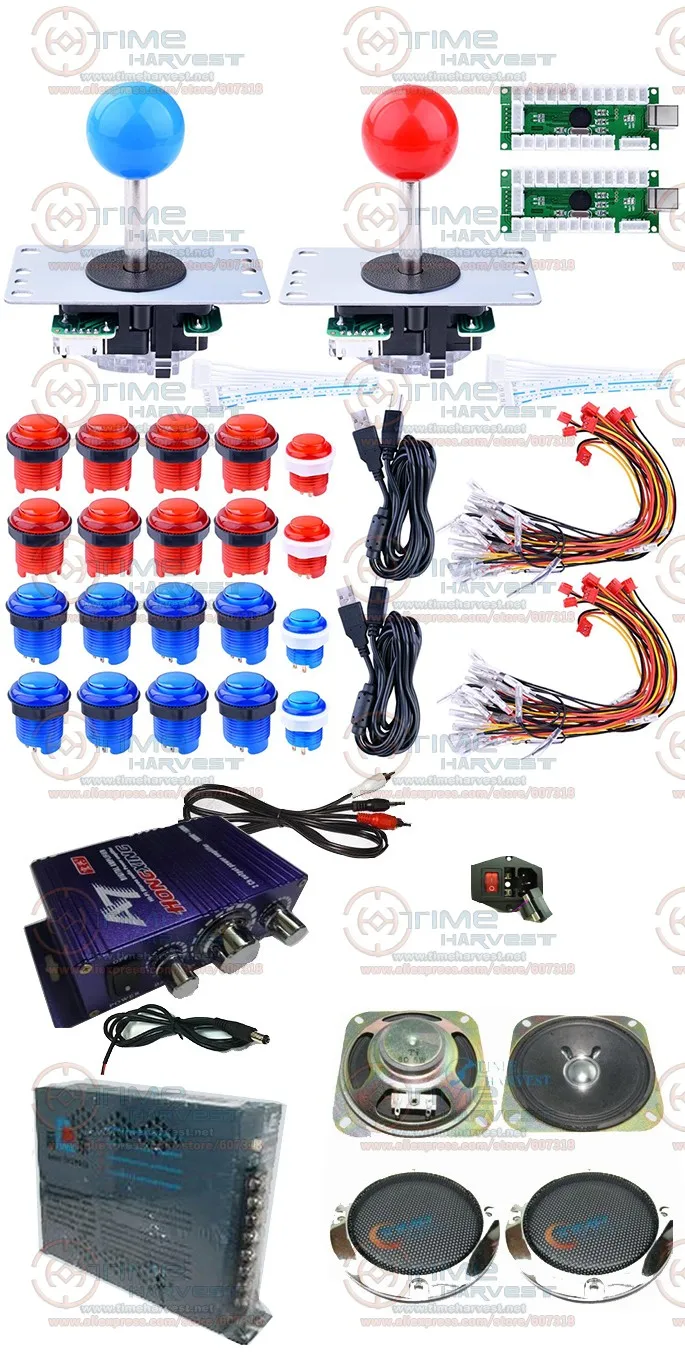 Arcade Joystick DIY Kits Set with Zero Delay LED USB Encoder Long shaft Joystick LED Illuminated Push Button Wire for Game MAME
Arcade Joystick DIY Kits Set with Zero Delay LED USB Encoder Long shaft Joystick LED Illuminated Push Button Wire for Game MAME