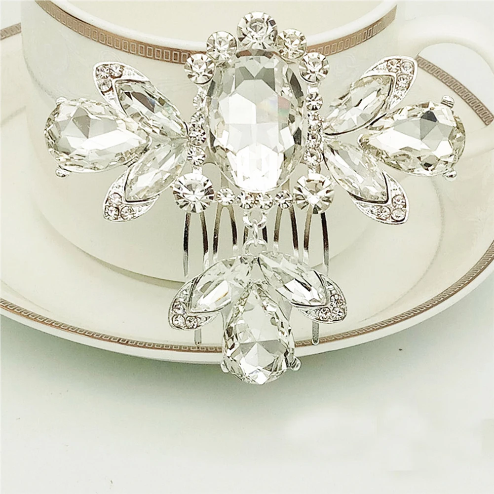 1pc elegant wedding hair combs for bride crystal