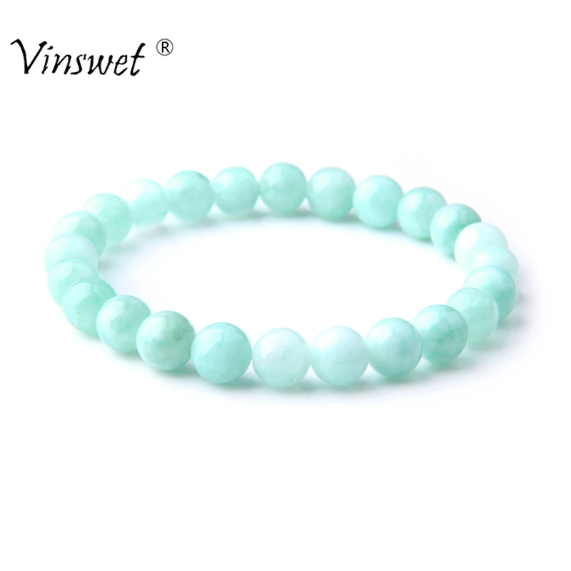 Natural Stone Bracelet 6/8/10mm Men Single Circle Positive Green Angelite Jades Hand String Blue Stone Bracelets for Women Men
Natural Stone Bracelet 6/8/10mm Men Single Circle Positive Green Angelite Jades Hand String Blue Stone Bracelets for Women Men