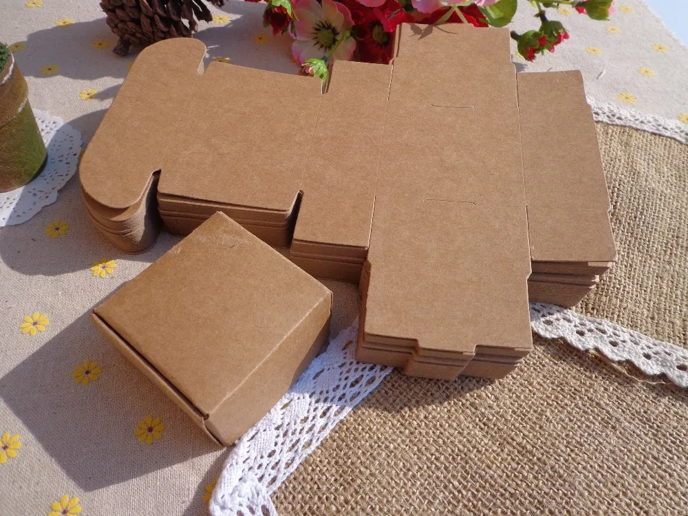 20 шт. 8x6x2 2 см пустая коробка из крафтовой бумаги для конфет Коробка мыла ручной