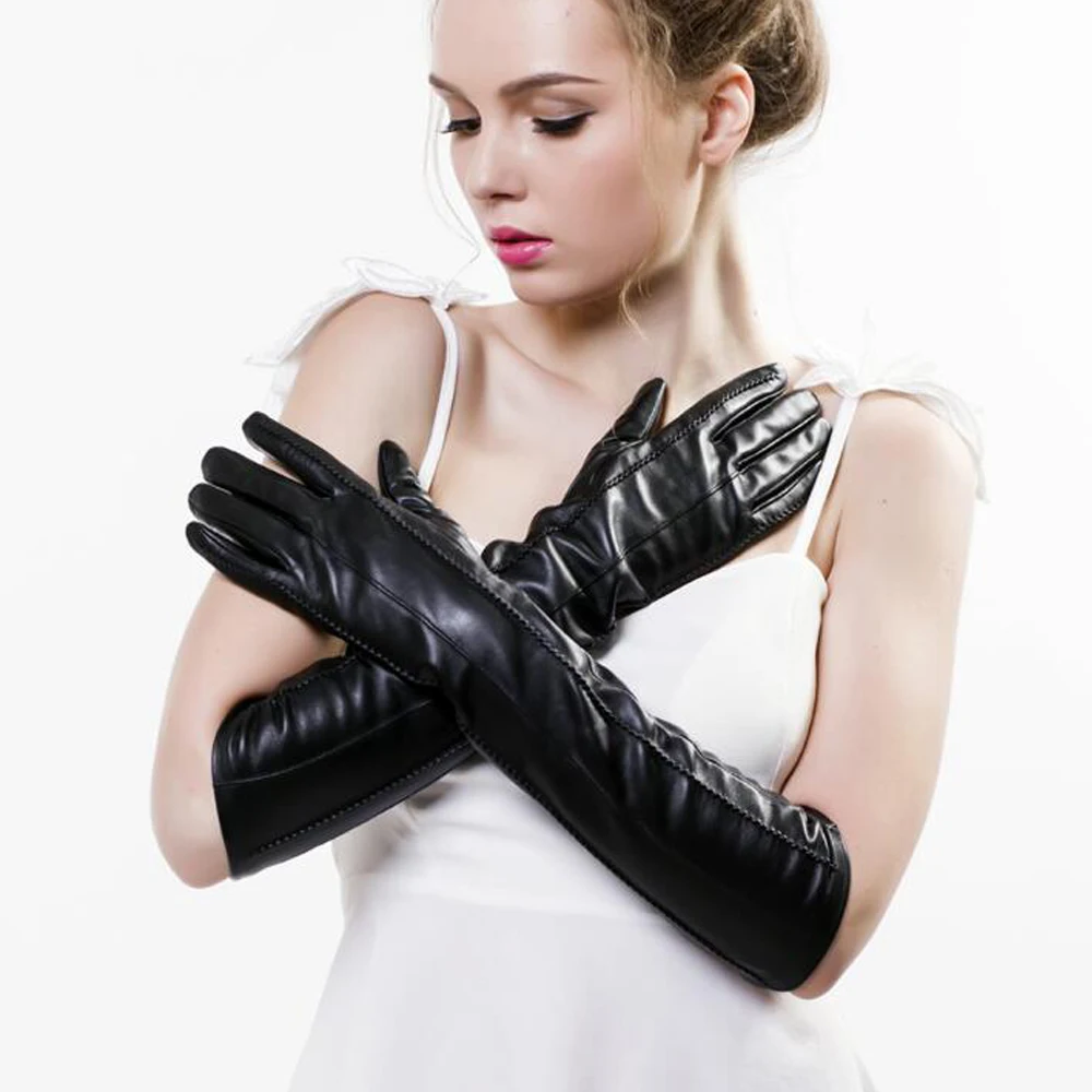 Long Real Leather Gloves For Women Genuine Sheepskin Gloves Adult Goat Skin Leather Warm lined Black High-grade gloves sr301
Long Real Leather Gloves For Women Genuine Sheepskin Gloves Adult Goat Skin Leather Warm lined Black High-grade gloves sr301