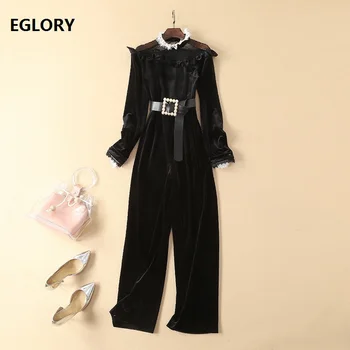 2019 Spring Fashion Jumpsuits High Quality Women Ruffled Collar Hollow Out Mesh Patchwork Long Sleeve Jumpsuit Vintage Rompers
2019 Spring Fashion Jumpsuits High Quality Women Ruffled Collar Hollow Out Mesh Patchwork Long Sleeve Jumpsuit Vintage Rompers