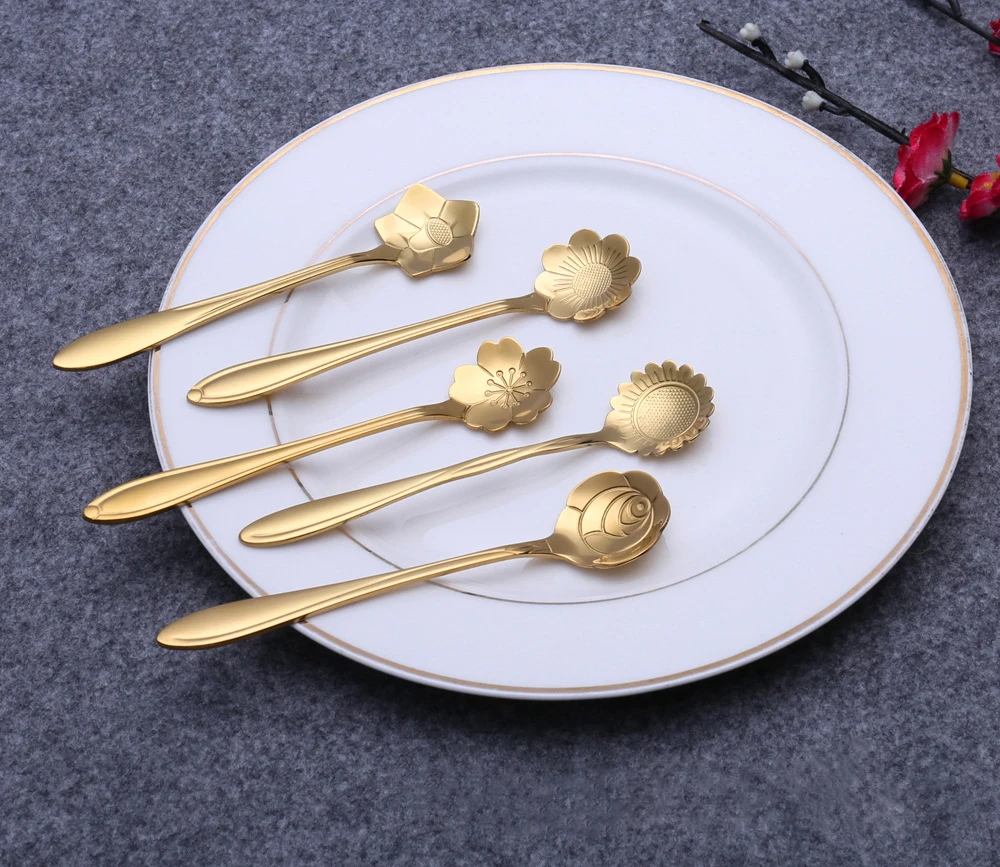 5Pcs Tableware Flower Shape Sugar Stainless Steel Tea Coffee Spoon Teaspoons Ice Cream Flatware Kitchen Tool Best Price
5Pcs Tableware Flower Shape Sugar Stainless Steel Tea Coffee Spoon Teaspoons Ice Cream Flatware Kitchen Tool Best Price