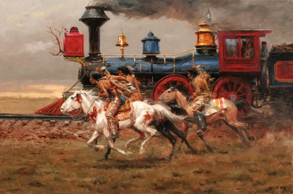 GOOD quality -TOP Western Art print art painting-American natives Indian Horse racing train print art painting on canvas
GOOD quality -TOP Western Art print art painting-American natives Indian Horse racing train print art painting on canvas
