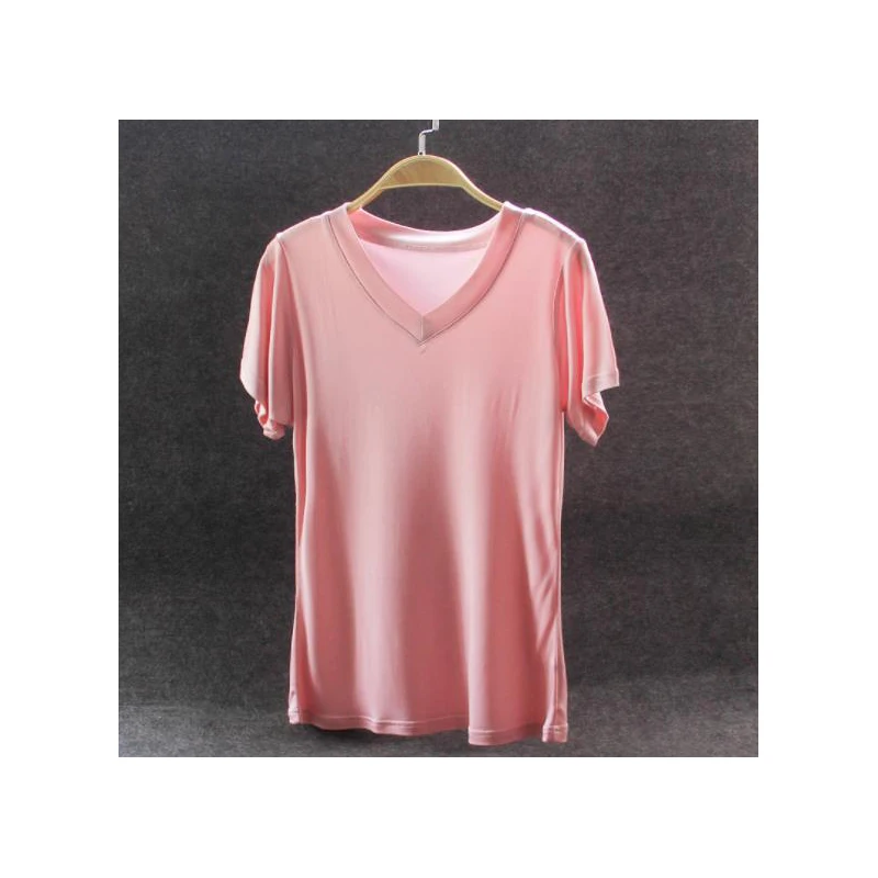 Silk Knitted Short Sleeve Shirt Women Tank Top Basic V Neck Line Summer Shirts Solid Color Top Fashion Style Free Shipping
Silk Knitted Short Sleeve Shirt Women Tank Top Basic V Neck Line Summer Shirts Solid Color Top Fashion Style Free Shipping