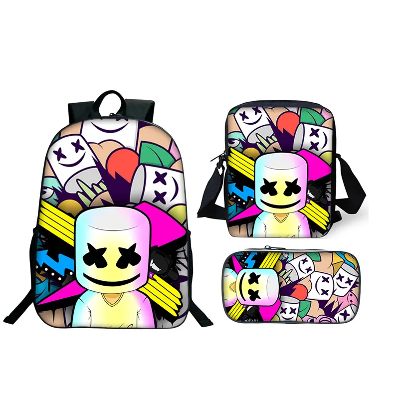 3Pcs/Set DJ Marshmello Pattern School Backpack For Teenager Boys Girls Orthopedic School Backpack Shoulder Children Bag Gifts
3Pcs/Set DJ Marshmello Pattern School Backpack For Teenager Boys Girls Orthopedic School Backpack Shoulder Children Bag Gifts