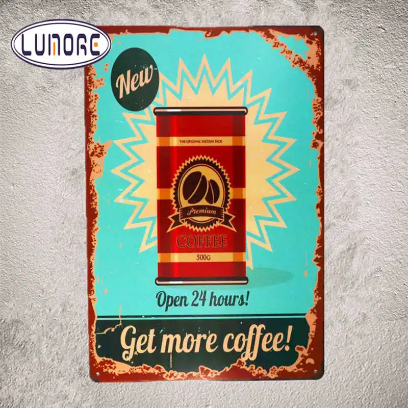 Get More Coffee Metal Tin Plaque House Wall Poster Restaurant Coffee Cafe Wall Stickers Decor 20*30
Get More Coffee Metal Tin Plaque House Wall Poster Restaurant Coffee Cafe Wall Stickers Decor 20*30