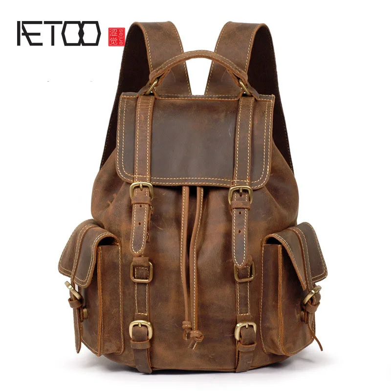 AETOO Crazy horse leather leather shoulder bag backpack retro backpack male bag first layer cowhide do old men backpack
AETOO Crazy horse leather leather shoulder bag backpack retro backpack male bag first layer cowhide do old men backpack