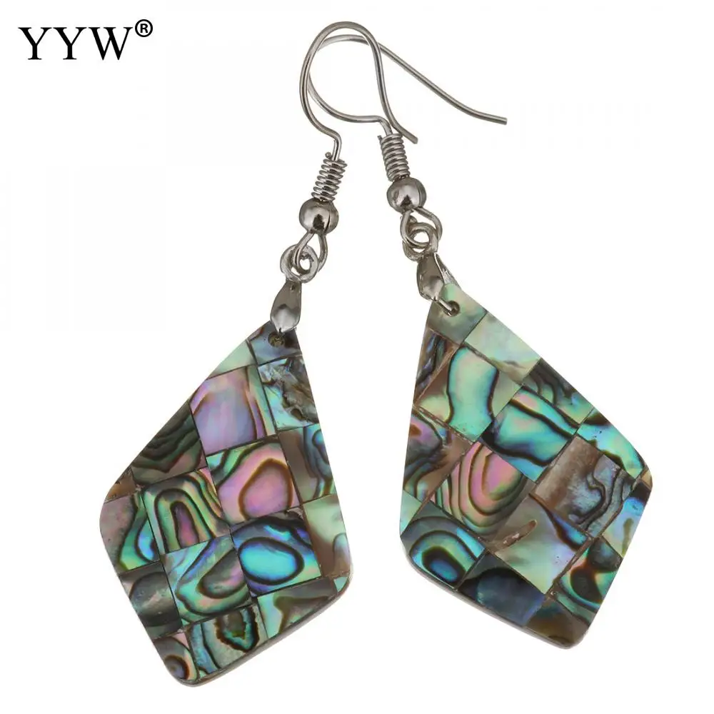 Shell Dangle Earrings Brass with Abalone Shell silver color plated for woman 53mm Sold By Pair
Shell Dangle Earrings Brass with Abalone Shell silver color plated for woman 53mm Sold By Pair
