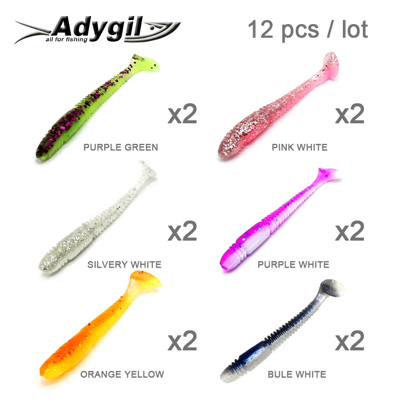 ADYGIL Fishing Lure Soft Lure Silicon Bait Soft Bait ADSL203/TIOGA2 Mixed multicolor 12pcs 51mm 0.8g
ADYGIL Fishing Lure Soft Lure Silicon Bait Soft Bait ADSL203/TIOGA2 Mixed multicolor 12pcs 51mm 0.8g