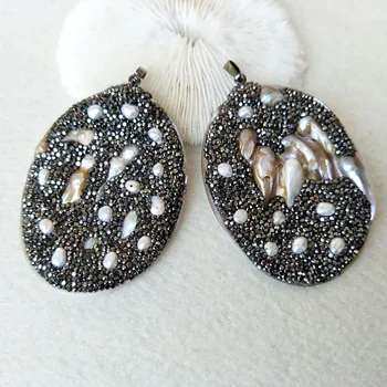 5Pieces Oval-shaped shell pendant handcrafted paved pearl and rhinestone charm Gems jewelry DIY Necklace jewelry For women PD756
5Pieces Oval-shaped shell pendant handcrafted paved pearl and rhinestone charm Gems jewelry DIY Necklace jewelry For women PD756