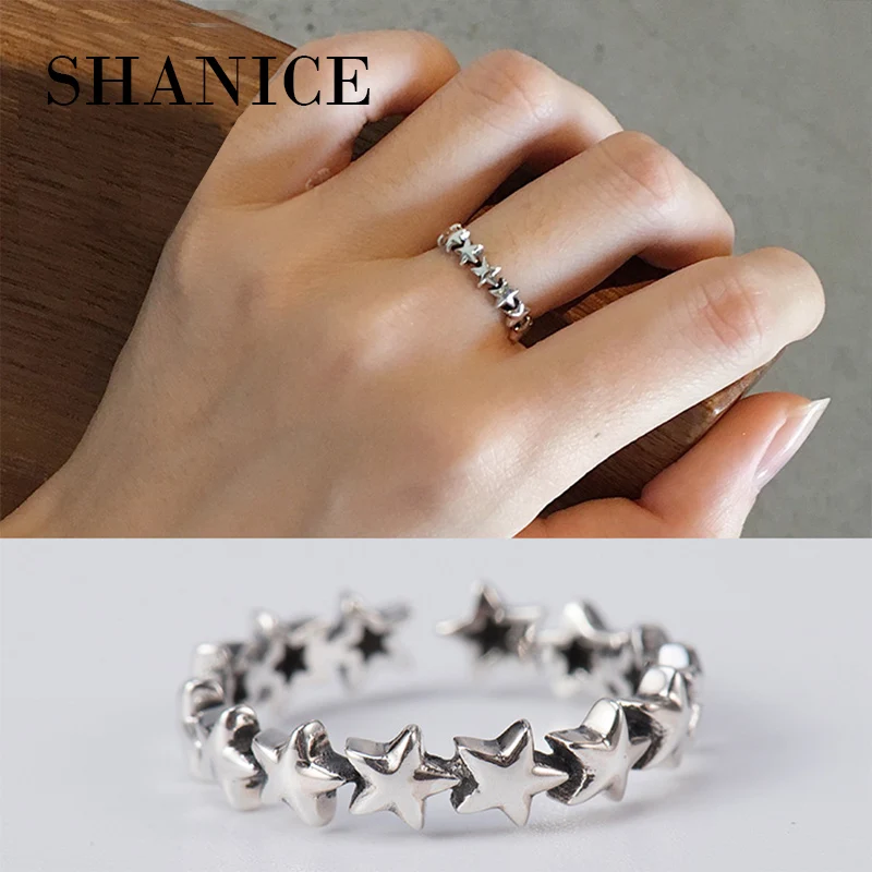 SHANICE Authentic 925 Sterling Silver Open Ring Stars Trail Statement Ring For Women Engagement S925 Silver Exaggerate Jewelry
SHANICE Authentic 925 Sterling Silver Open Ring Stars Trail Statement Ring For Women Engagement S925 Silver Exaggerate Jewelry