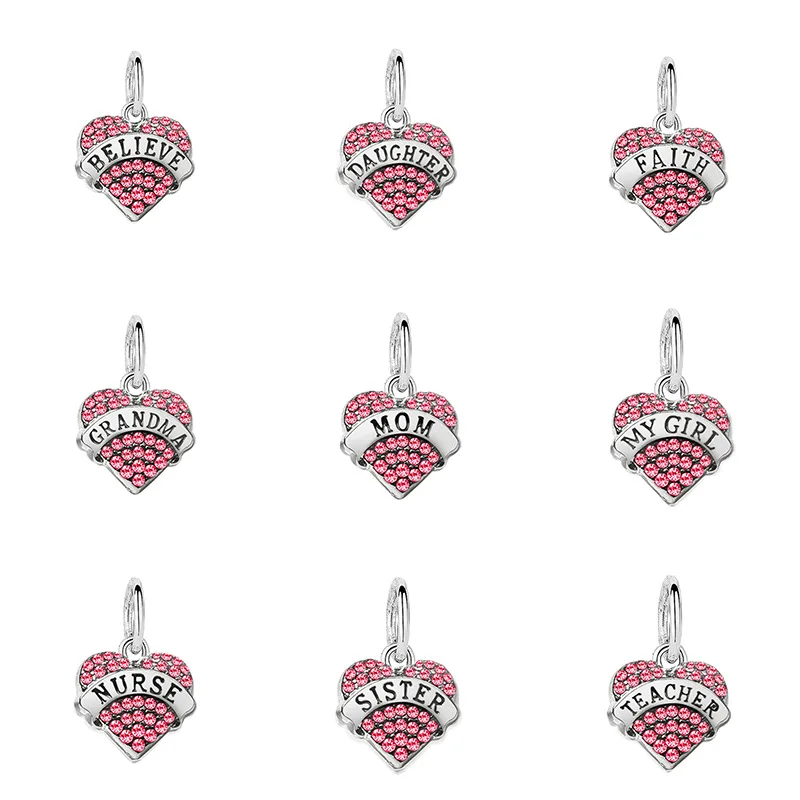 5PCS Cheap Silver Color Four Colors Crystal Heart Charm NURSE TEACHER SISTER Pendant Bead Fit Women DIY Bracelet Jewelry Craft
5PCS Cheap Silver Color Four Colors Crystal Heart Charm NURSE TEACHER SISTER Pendant Bead Fit Women DIY Bracelet Jewelry Craft