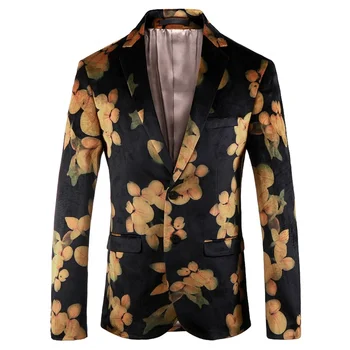 Mens Floral Blazer Brand Casual Blazer Jacket Gold Flower Fashion Print Blazers Male Prom Party Stage Wear Suit Jackets
Mens Floral Blazer Brand Casual Blazer Jacket Gold Flower Fashion Print Blazers Male Prom Party Stage Wear Suit Jackets