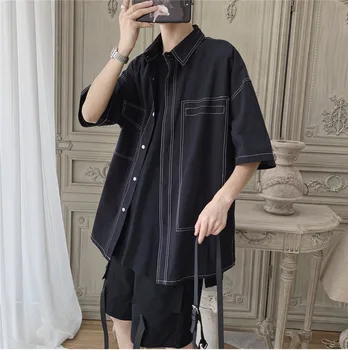 Men's shirt new summer 2019 slim solid color short-sleeved clashing line shirt loose casual lapel fashion youth men's wear
Men's shirt new summer 2019 slim solid color short-sleeved clashing line shirt loose casual lapel fashion youth men's wear