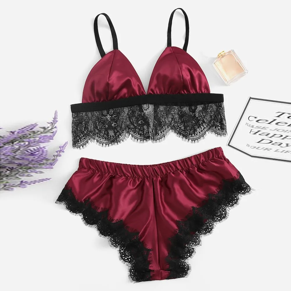 2019 Women Sleepwear Sexy Lace Pajamas Set Women Girl Cute Scalloped Trim Lace Lingerie Nightwear pijama mujer algodon verano
2019 Women Sleepwear Sexy Lace Pajamas Set Women Girl Cute Scalloped Trim Lace Lingerie Nightwear pijama mujer algodon verano