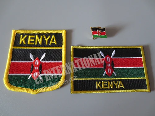 Национальный флаг вышивка патчи и металлический отворот Pin KENYA|embroidery patch|patches