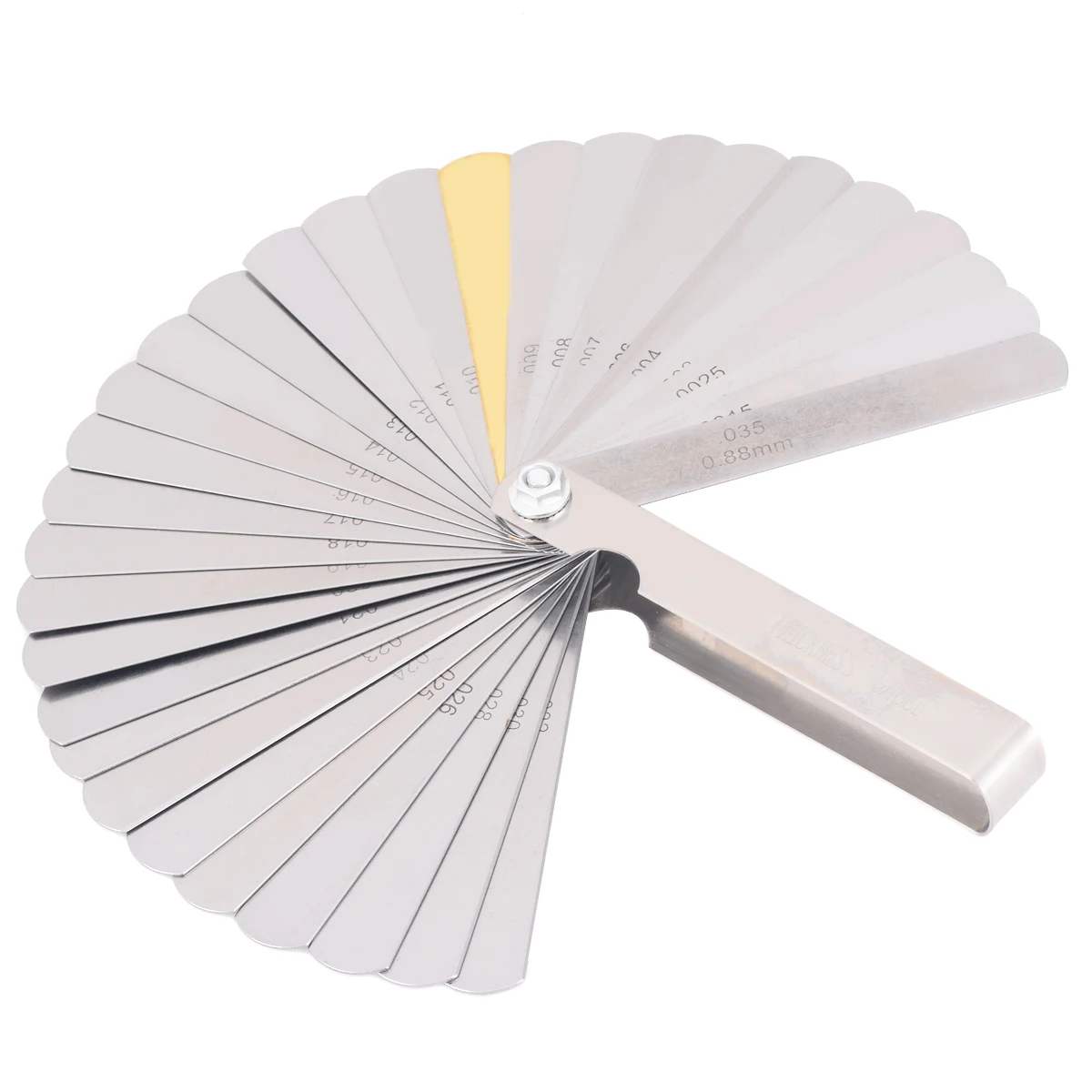 Mayitr 0.04-0.88mm Thickness Gage 32 Blades Set Valve Feeler Gauge Metric Gap Filler for Measurment Tool
Mayitr 0.04-0.88mm Thickness Gage 32 Blades Set Valve Feeler Gauge Metric Gap Filler for Measurment Tool
