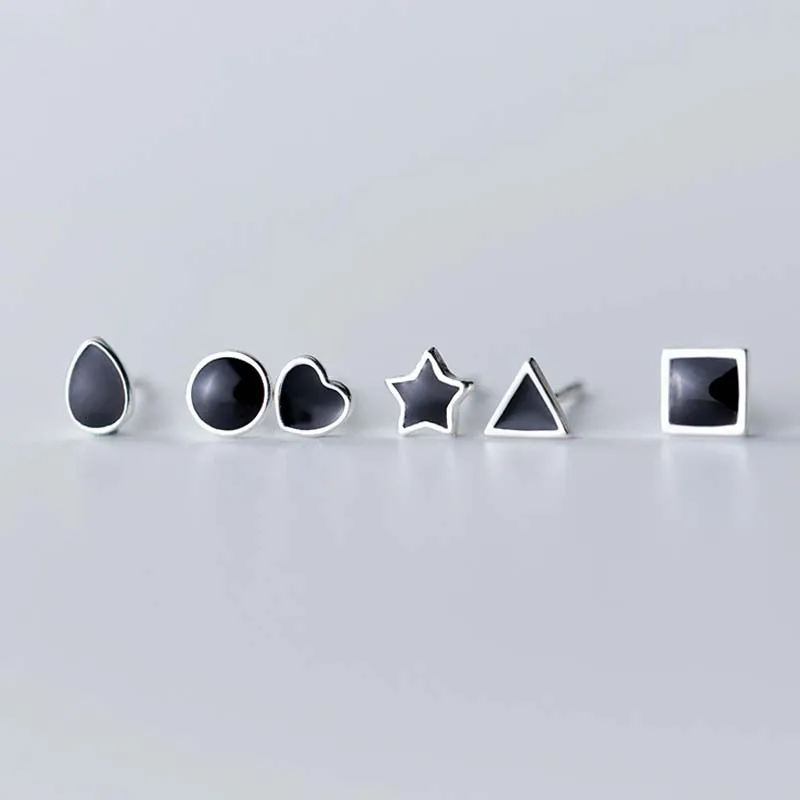 Black Square Round Small Heart Stud Earrings Geometric 925 Sterling Silver Studs Earring For Women Fashion Jewelry Female Gift
Black Square Round Small Heart Stud Earrings Geometric 925 Sterling Silver Studs Earring For Women Fashion Jewelry Female Gift