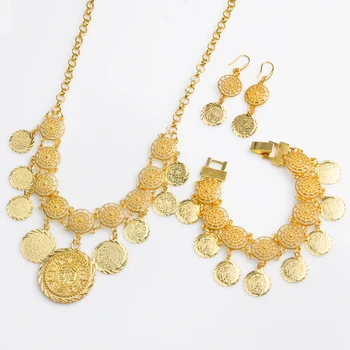 Anniyo New Arab Coin Jewelry sets Gold Color Necklace & 20cm Bracelet Earrings Africa sets/Middle Eastern Coin Ornament #066006
Anniyo New Arab Coin Jewelry sets Gold Color Necklace & 20cm Bracelet Earrings Africa sets/Middle Eastern Coin Ornament #066006