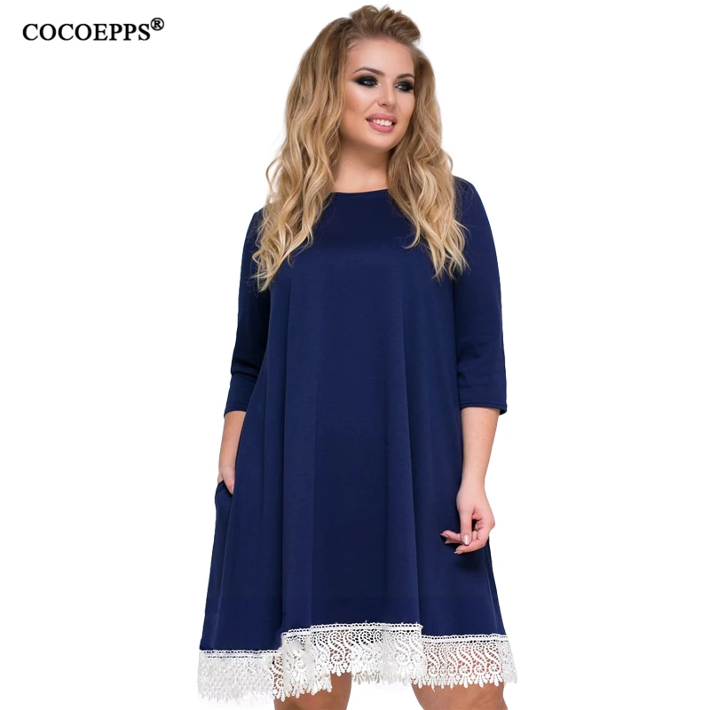 COCOEPPS 5XL 6XL Large Size Women Casual Dress 2019 Spring Plus Size Women Loose Patchwork Office Dress Big Size Vestidos Blue
COCOEPPS 5XL 6XL Large Size Women Casual Dress 2019 Spring Plus Size Women Loose Patchwork Office Dress Big Size Vestidos Blue