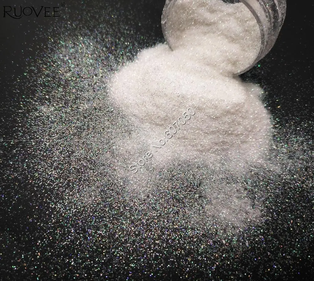 0.2mm Solvent Resistant Iridescent Nail Glitter White Color with Colorful Light Fine Dust for DIY Nail Polish Makeup Body Art
0.2mm Solvent Resistant Iridescent Nail Glitter White Color with Colorful Light Fine Dust for DIY Nail Polish Makeup Body Art