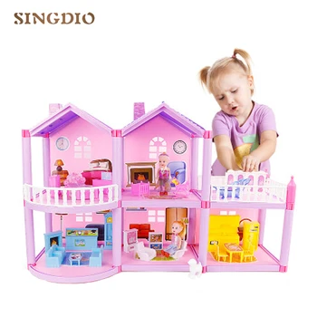 Large DIY Princess doll house small villa dollhouse castle simulation home room dream girl toy miniature furniture children gift
Large DIY Princess doll house small villa dollhouse castle simulation home room dream girl toy miniature furniture children gift
