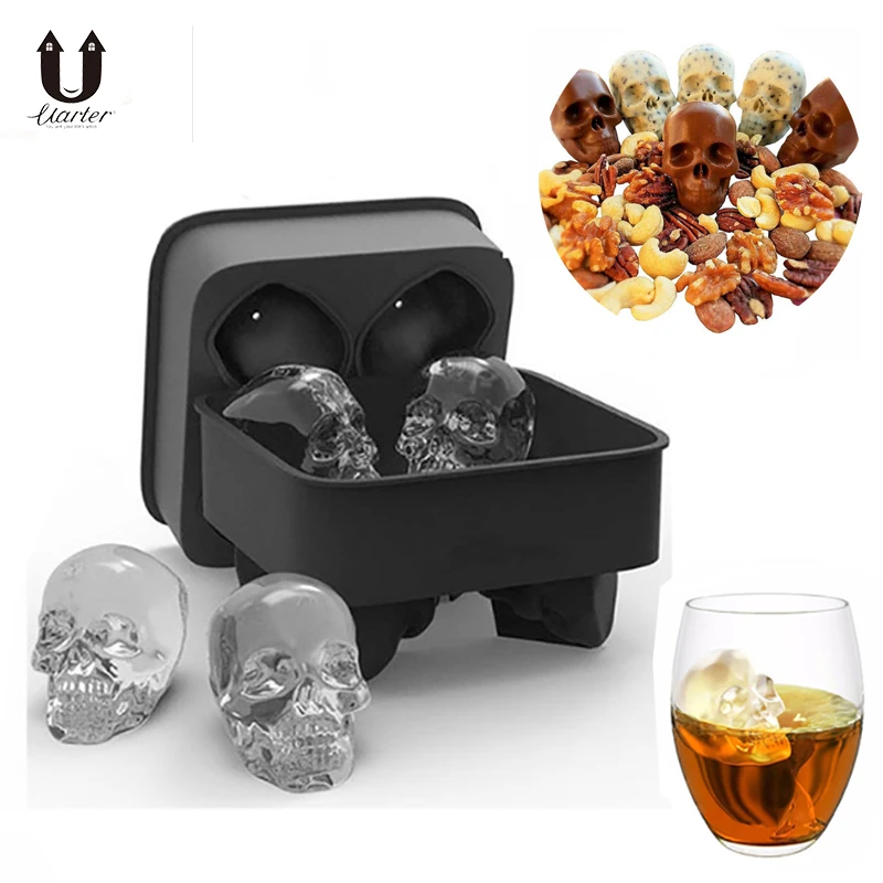 UARTER DIY 4-Cavity 3D Silicone Ice Cream Mold Maker Tray Party Spooky Bar Skull Tools Ice Cube Molds Whiskey Cocktail Ice Ball
UARTER DIY 4-Cavity 3D Silicone Ice Cream Mold Maker Tray Party Spooky Bar Skull Tools Ice Cube Molds Whiskey Cocktail Ice Ball