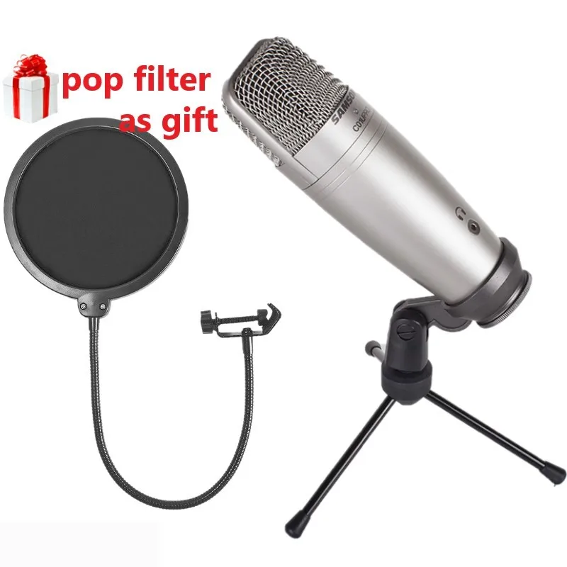 Samson C01u Pro With Pop Filter Usb Studio Condenser Microphone Real-time Monitoring Large Diaphragm Condenser Microphone
Samson C01u Pro With Pop Filter Usb Studio Condenser Microphone Real-time Monitoring Large Diaphragm Condenser Microphone
