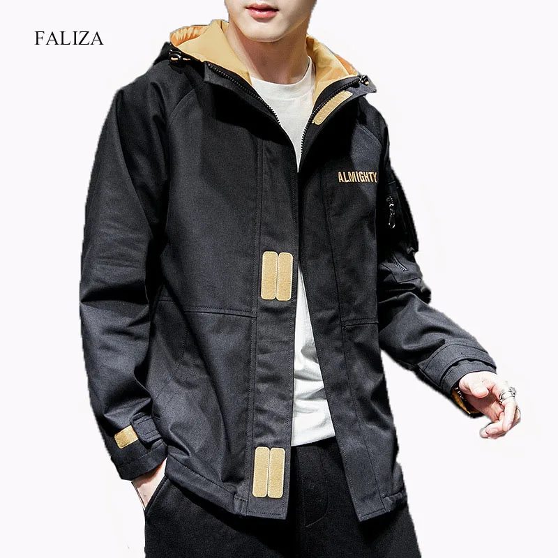 FALIZA New Men Casual Bomber Jackets Spring Autumn Hooded Jacket Mens Pilot Jacket Male Letter Embroidery Baseball Coats J102
FALIZA New Men Casual Bomber Jackets Spring Autumn Hooded Jacket Mens Pilot Jacket Male Letter Embroidery Baseball Coats J102