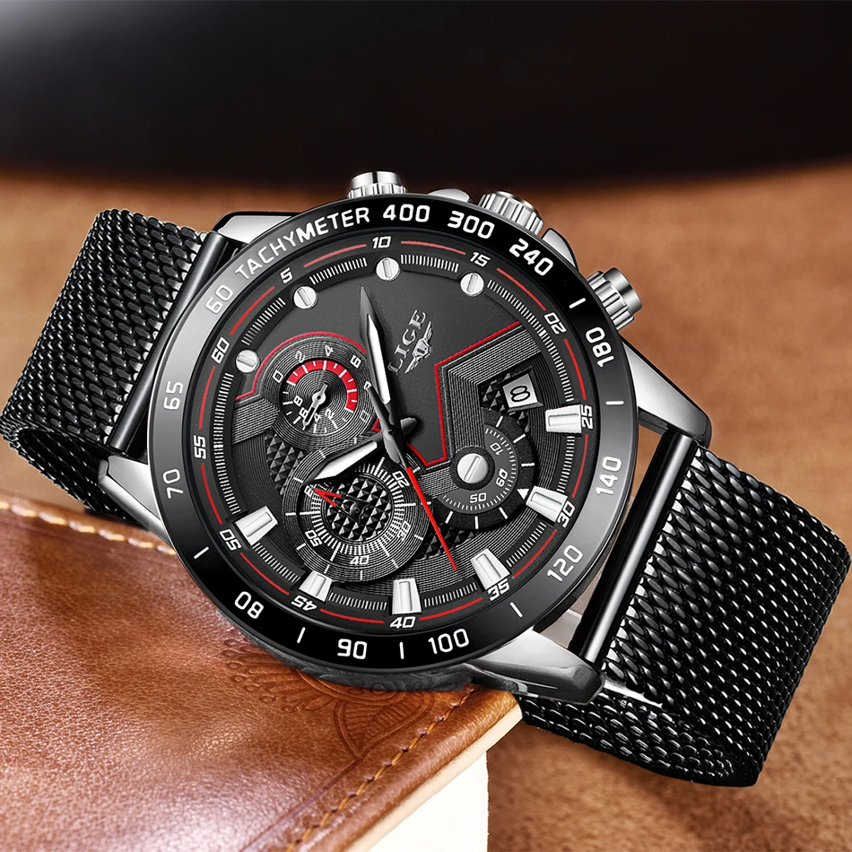 LIGE 2019 Hot Fashion Black Watch Men Quartz Clock Metal Strap Multifunction Calendar Sports Mens Watches Top Brand Luxury Gift
LIGE 2019 Hot Fashion Black Watch Men Quartz Clock Metal Strap Multifunction Calendar Sports Mens Watches Top Brand Luxury Gift