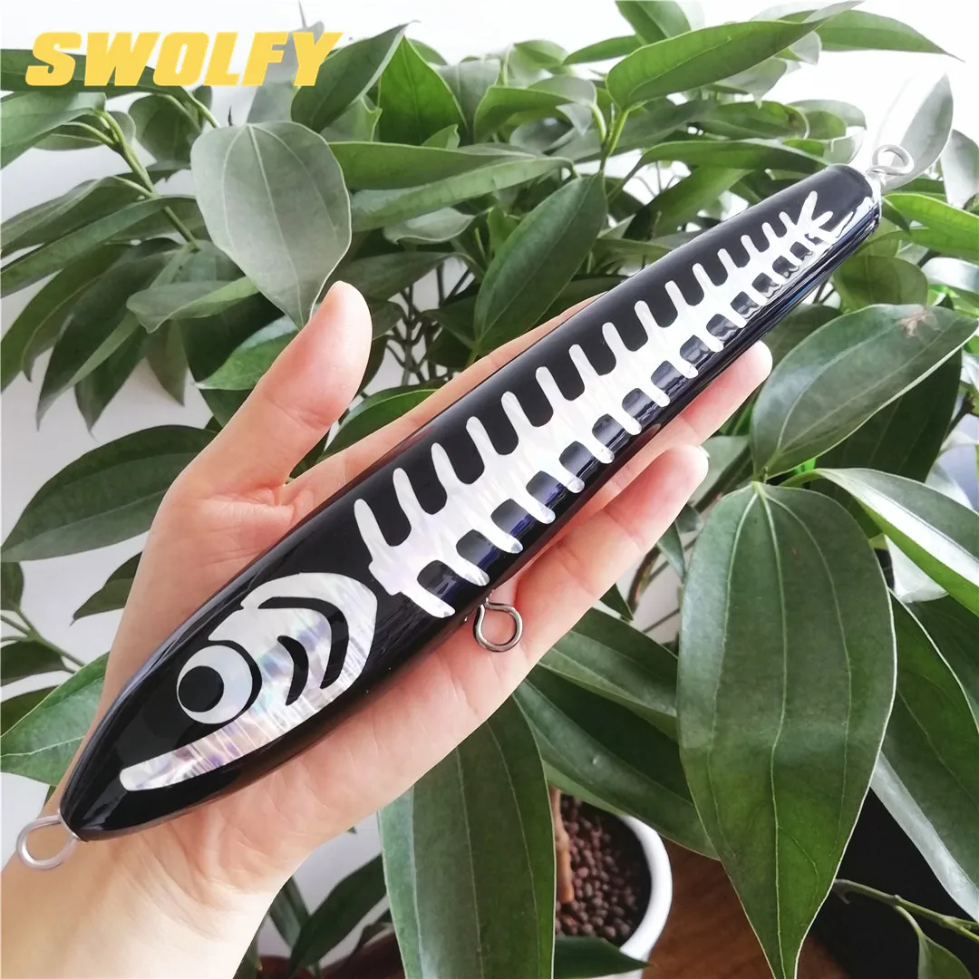 Swolfy 1pc 21cm/85g 23cm/120g Topwater Wooden pencil Surface Popping Lure Deep Sea Boat Fishing Bait for Open Ocean Trolling
Swolfy 1pc 21cm/85g 23cm/120g Topwater Wooden pencil Surface Popping Lure Deep Sea Boat Fishing Bait for Open Ocean Trolling