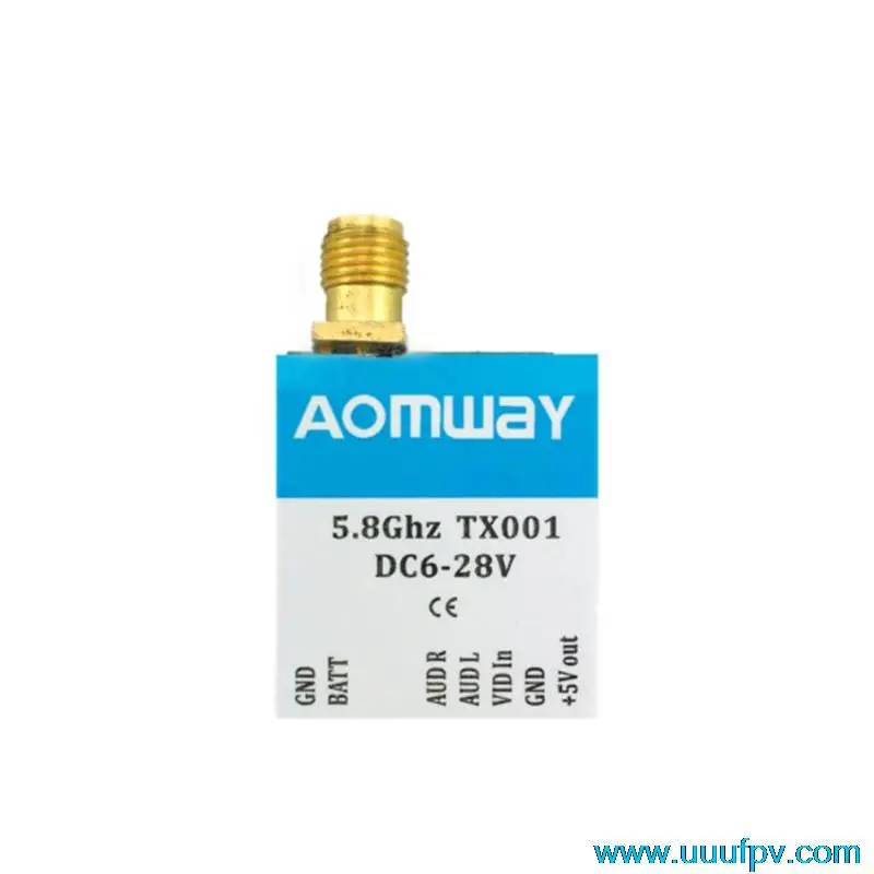 

Aomway 4 Power Adjustable Switchable 0mW/25mW/200mW/600mW 5.8G 40CH LED Indicator FPV Transmitter for TX001 Without Extend Cord