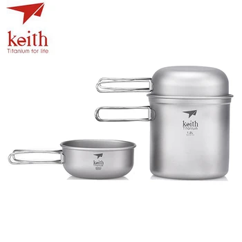 Keith 3Pcs Titanium Bowls Pot Set With Folding Handle Cook Sets Titanium Pot Set Camping Hiking Picnic Cookware Utensils Ti6052
Keith 3Pcs Titanium Bowls Pot Set With Folding Handle Cook Sets Titanium Pot Set Camping Hiking Picnic Cookware Utensils Ti6052