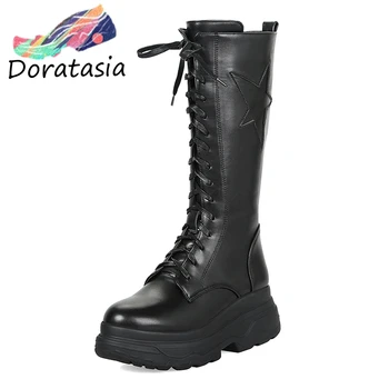 DORATASIA Fashion Large Size 33-42 mid-calf Platform Motorcycle Boots Women Winter 2020 Fur lace-up Punk High Heels Shoes Woman
DORATASIA Fashion Large Size 33-42 mid-calf Platform Motorcycle Boots Women Winter 2020 Fur lace-up Punk High Heels Shoes Woman