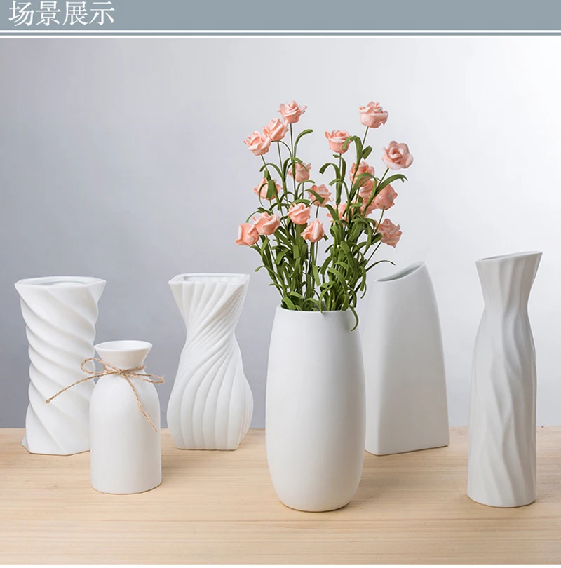 Modern Fashion White Ceramic Flower Vase Home Decoration Ceramic