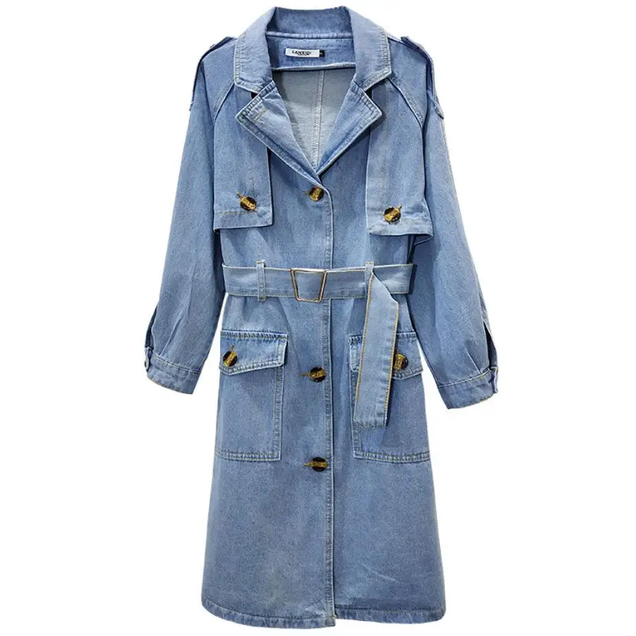 2019 autumn New Arrival Women Trench Coat Loose denim trench coat female long single-breasted jeans Outwears r1538
2019 autumn New Arrival Women Trench Coat Loose denim trench coat female long single-breasted jeans Outwears r1538