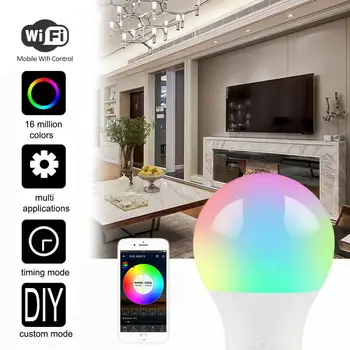 WiFi Smart LED lamp Bulb RGB LED lamps E27 lamp Smart Home Support Amazon Alexa Echo google home voice control IOS and Android
WiFi Smart LED lamp Bulb RGB LED lamps E27 lamp Smart Home Support Amazon Alexa Echo google home voice control IOS and Android