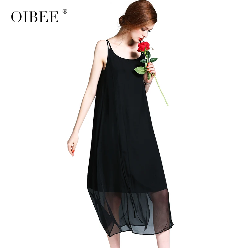 OIBEE2019 O-Neck Spaghetti Strap Sleeveless Black Sexy&Club Mid-Calf Dress 
OIBEE2019 O-Neck Spaghetti Strap Sleeveless Black Sexy&Club Mid-Calf Dress