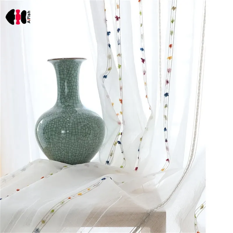 Embroidered Rainbow Stripe Curtains for Living Room Rustic Simple Water Drops French Window Treatment Voile Drapes wp263C
Embroidered Rainbow Stripe Curtains for Living Room Rustic Simple Water Drops French Window Treatment Voile Drapes wp263C