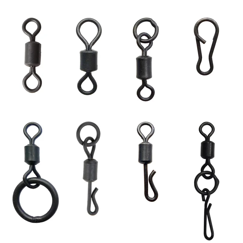 100pcs Matte Black Carp Fishing Rolling Swivels Long Body Quick Change Swivel With Ring Snap Connector Carp Fishing Accessories
100pcs Matte Black Carp Fishing Rolling Swivels Long Body Quick Change Swivel With Ring Snap Connector Carp Fishing Accessories