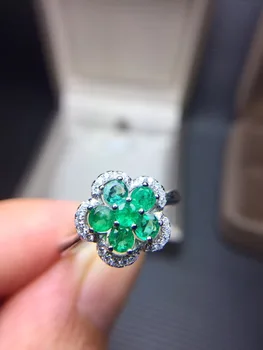 Flower Natural emerald ring Free shipping 925 sterling silver 3mm*6pcs gemstone Fine jewelry
Flower Natural emerald ring Free shipping 925 sterling silver 3mm*6pcs gemstone Fine jewelry
