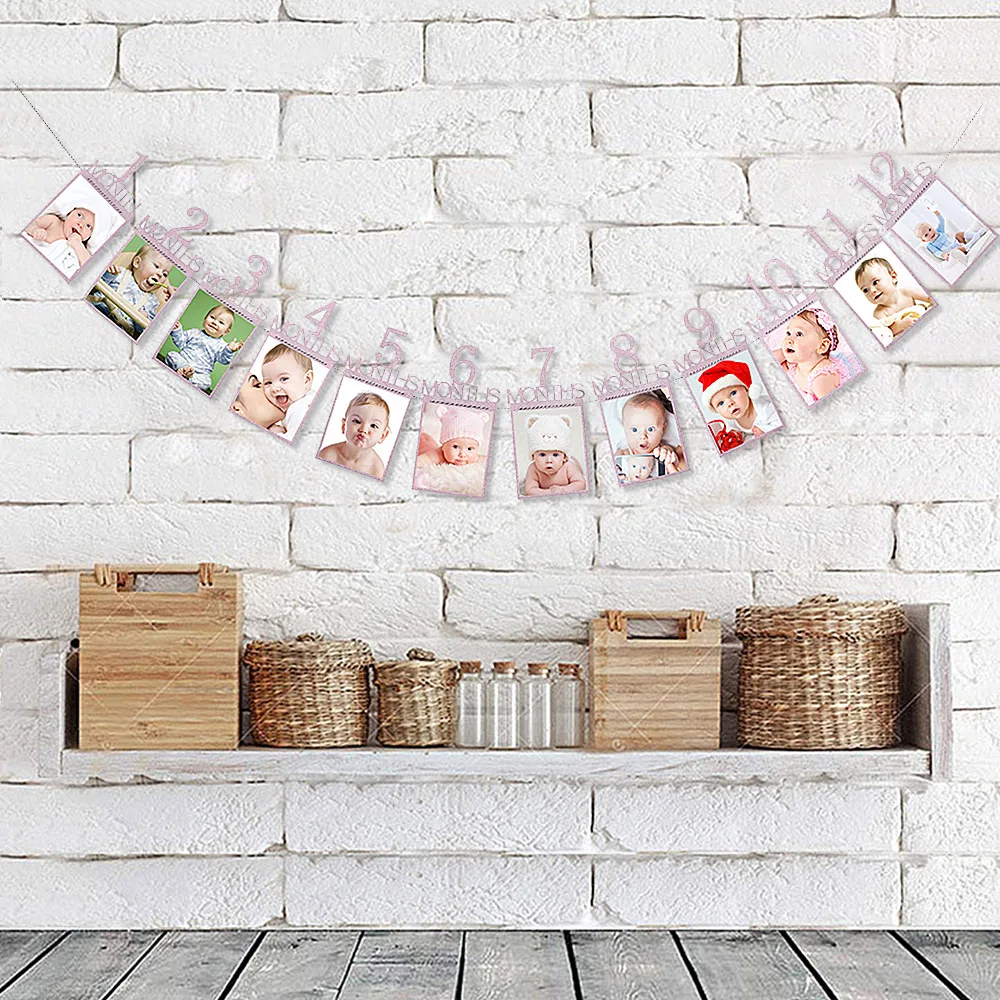 Digital 12 Months Picture Wall Flags Baby First Birthday Decor Banner Flag ONE Year Boy Girl 1st Birthday Party Decorations
Digital 12 Months Picture Wall Flags Baby First Birthday Decor Banner Flag ONE Year Boy Girl 1st Birthday Party Decorations